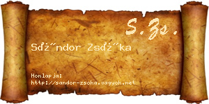 Sándor Zsóka névjegykártya